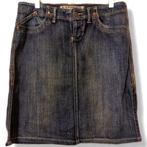 Express Jean Skirt Size 10 Button Closure Side-Slits and Front and Back Pockets